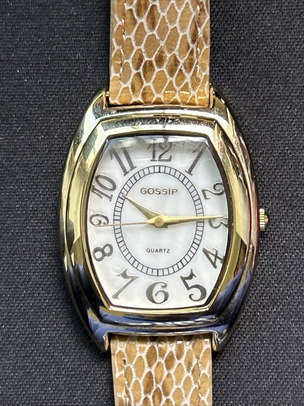 Gossip Gold Tone Beige Band Women’s Quartz Watch